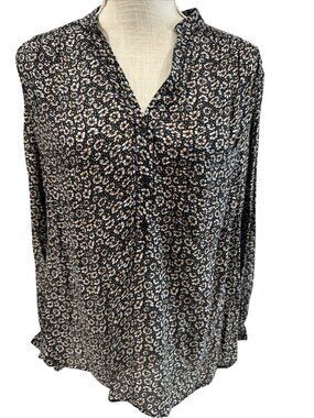 H&M Womens Black & White Floral Blouse Size 14